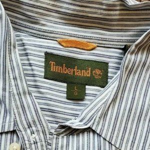 Timberland Mens Long Sleeve Button Down Dress Stripe Shirt Size L Large